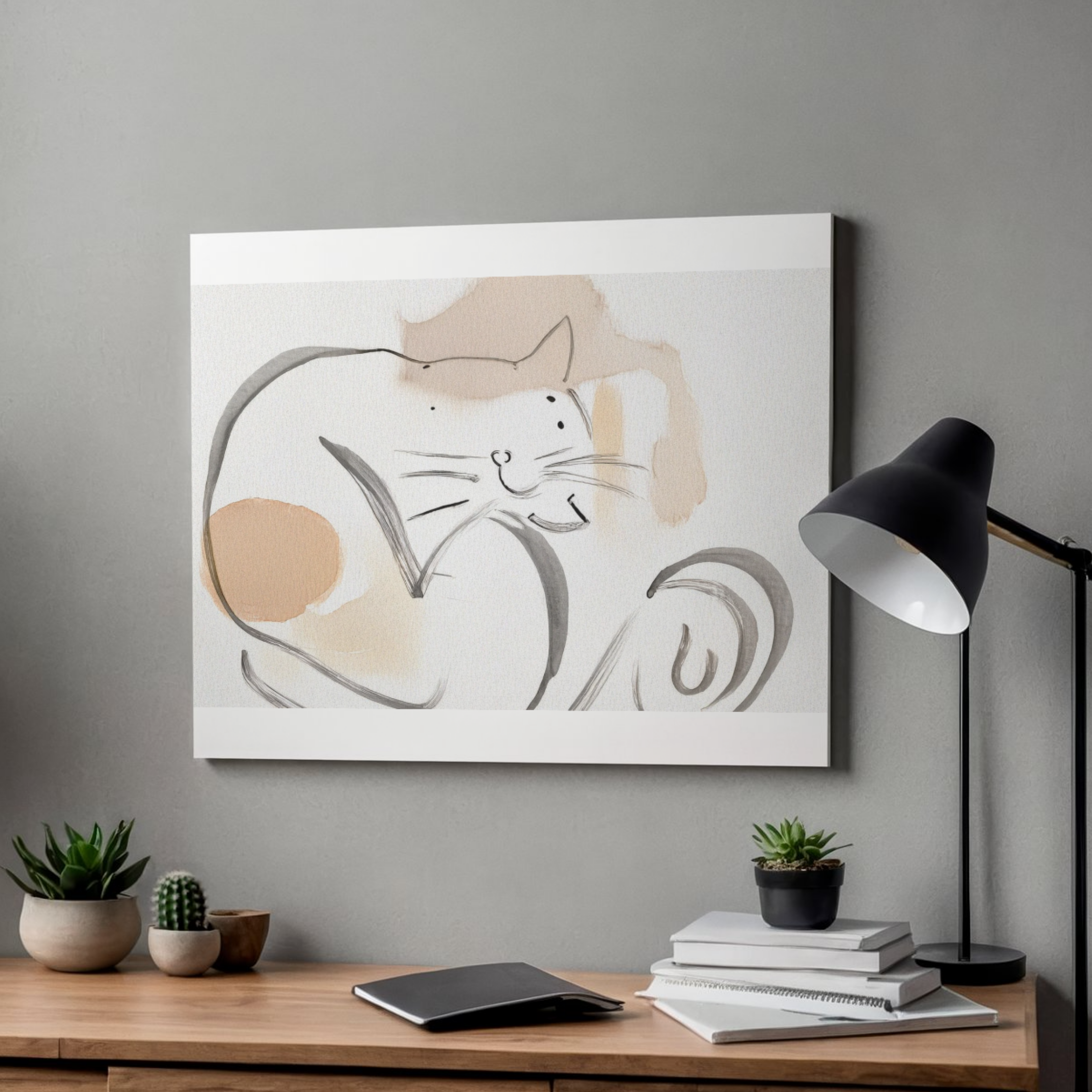 15. Whimsical Watercolor Cats Collection: Gentle Ink Silhouette 奇趣水彩貓系列：溫柔墨影剪影