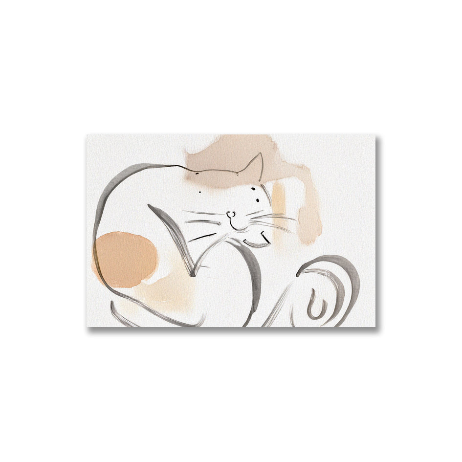 15. Whimsical Watercolor Cats Collection: Gentle Ink Silhouette 奇趣水彩貓系列：溫柔墨影剪影