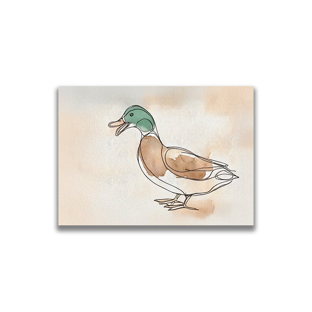 11. Whimsical Watercolor Ducks Collection: Gentle Ink Silhouette 奇趣水彩鴨系列：溫柔墨影剪影