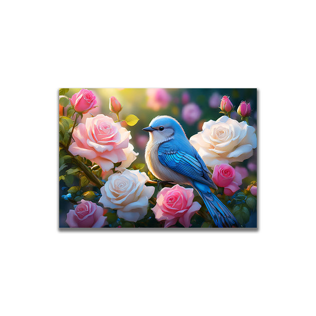 21. Blue Bird Among Roses  玫瑰間的藍鳥