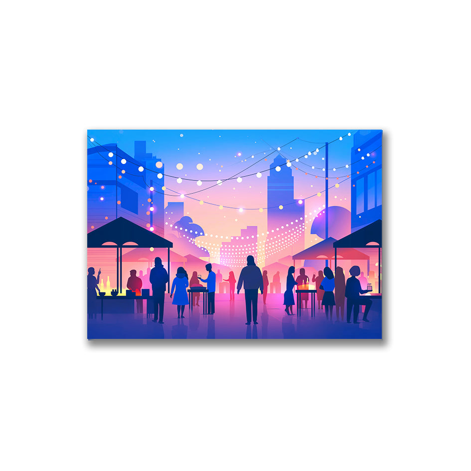 13. Urban Cityscape Wall Art – Modern Twilight Decor  都市夜景掛畫 – 現代家居裝飾