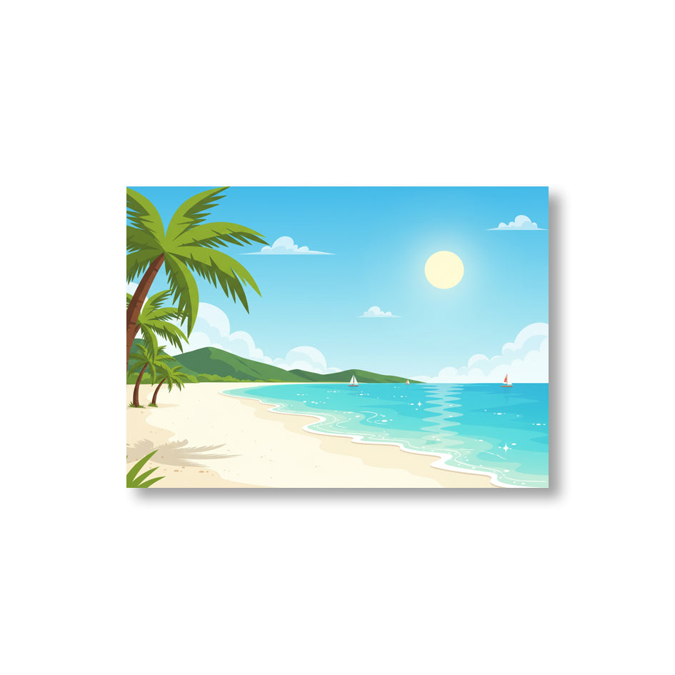 6. Tropical Beach Paradise 熱帶海灘天堂插畫