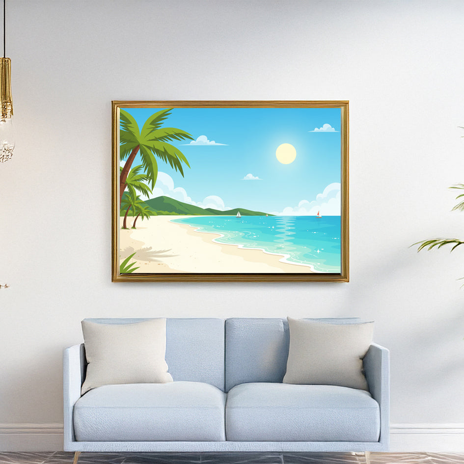 6. Tropical Beach Paradise 熱帶海灘天堂插畫