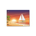 3. Sunset Beach Sailboat 日落海灘帆船插畫