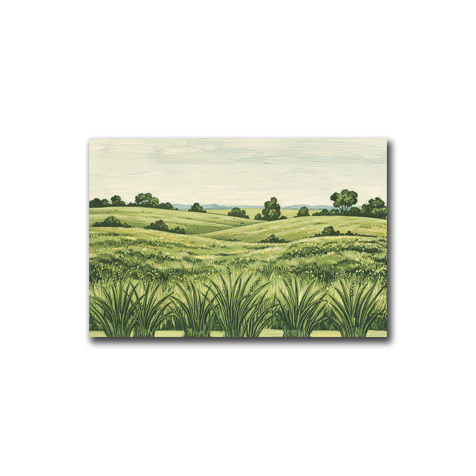 14. Tranquil Watercolor Landscapes Collection: Verdant Countryside Hills  寧靜水彩風景系列：青翠鄉野山丘